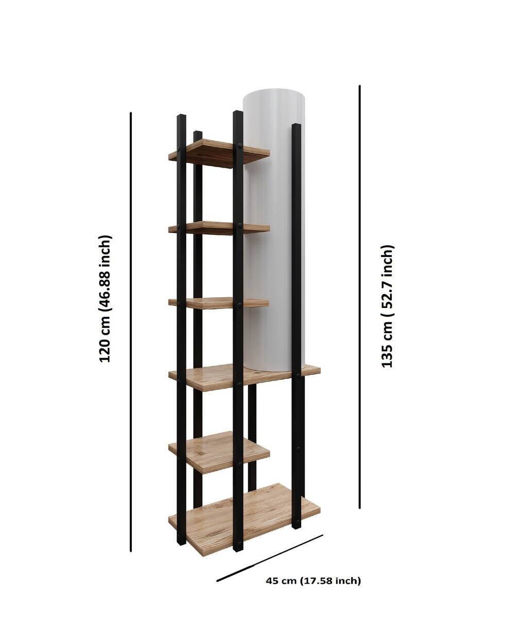 Opviq Stehleuchte weiß schwarz MDF Spanplatte B/H/T/L: ca. 25x135x25x45 cm E27 1 Brennstellen