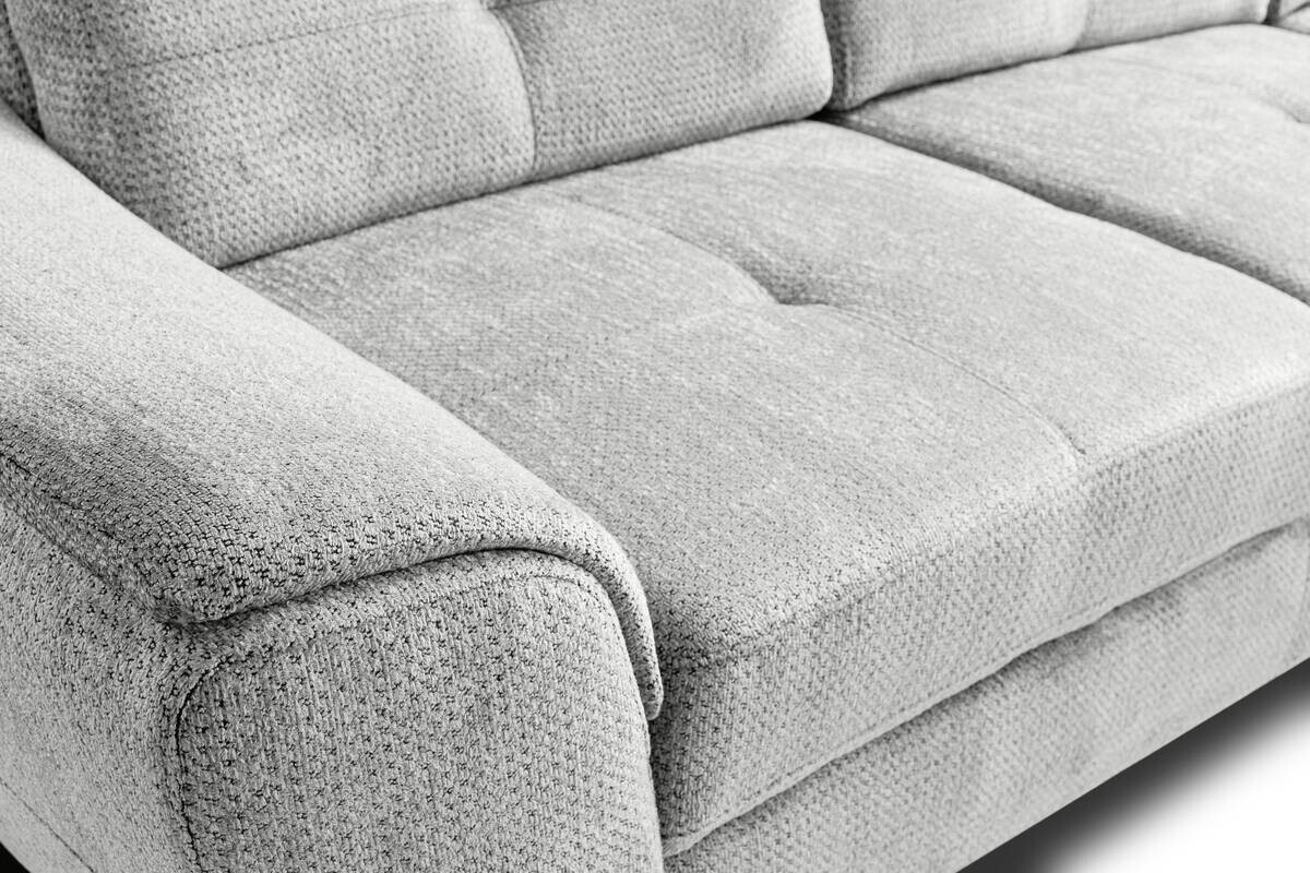 Ecksofa mit Bettfunktion und Bettkasten silber Microfaser B/H/T: ca. 274x82x231 cm