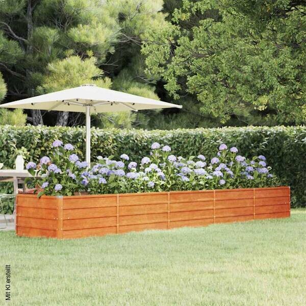 Hochbeet braun Stahl B/H/L: ca. 80x45x400 cm
