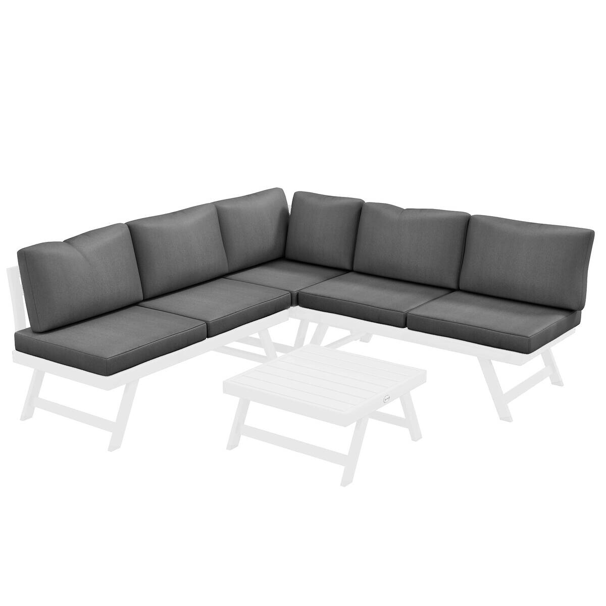 Outsunny Sitzgruppe grau Edelstahl B/H/L: ca. 61x115x65 cm