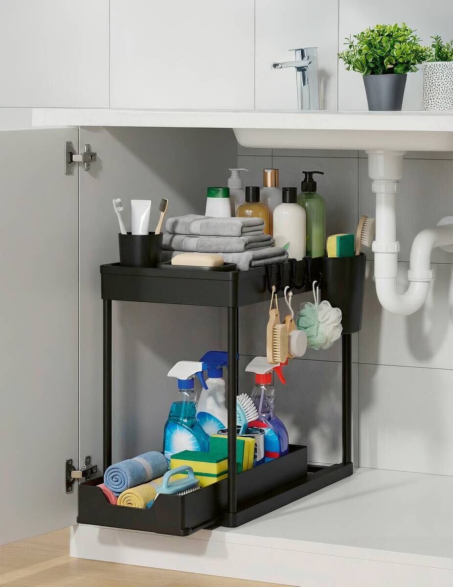 Organizer schwarz Kunststoff B/H/L: ca. 7x40,5x22 cm