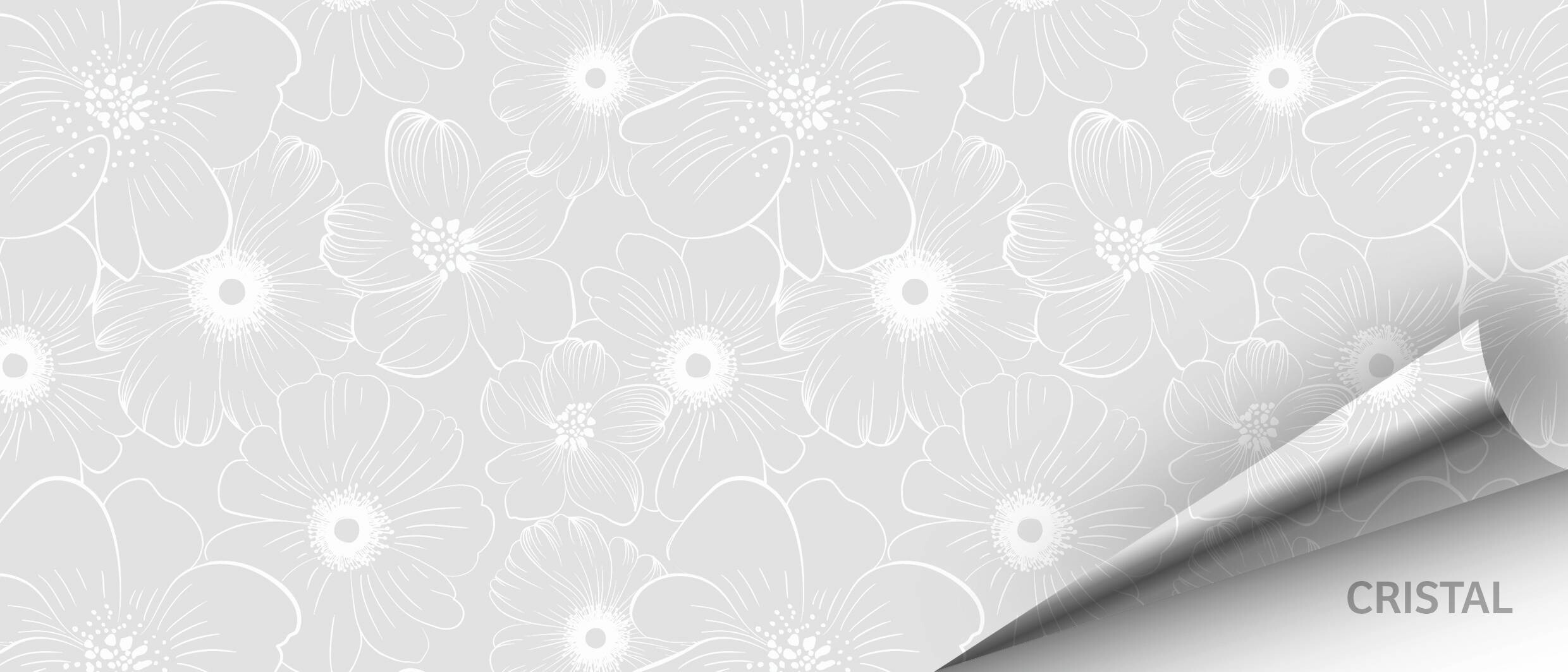 Abwaschbarer Tischbelag Blüten transparent B: ca. 140 cm