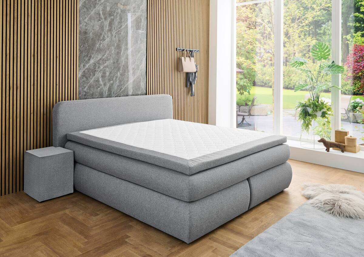 Boxspringbett Madeira Silbergrau Liegefläche B/L: ca. 180x200 cm