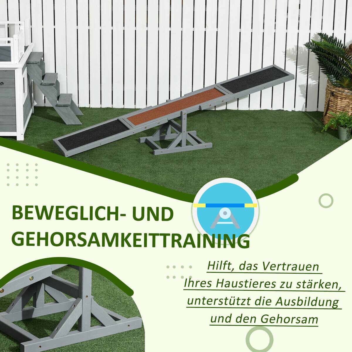 PawHut Hunde-Zubehör grau Polypropylen B/H/L: ca. 30x180x30 cm