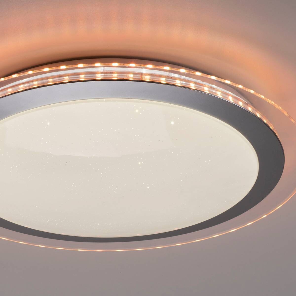 Just Light LED-Deckenleuchte Cyba klar silber Kunststoff Metall H/D: ca. 8x45 cm 2 Brennstellen