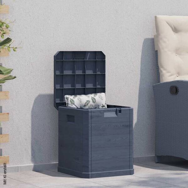 vidaXL Aufbewahrungsbox anthrazit Kunststoff B/H/T/L: ca. 44x50x44x42,5 cm