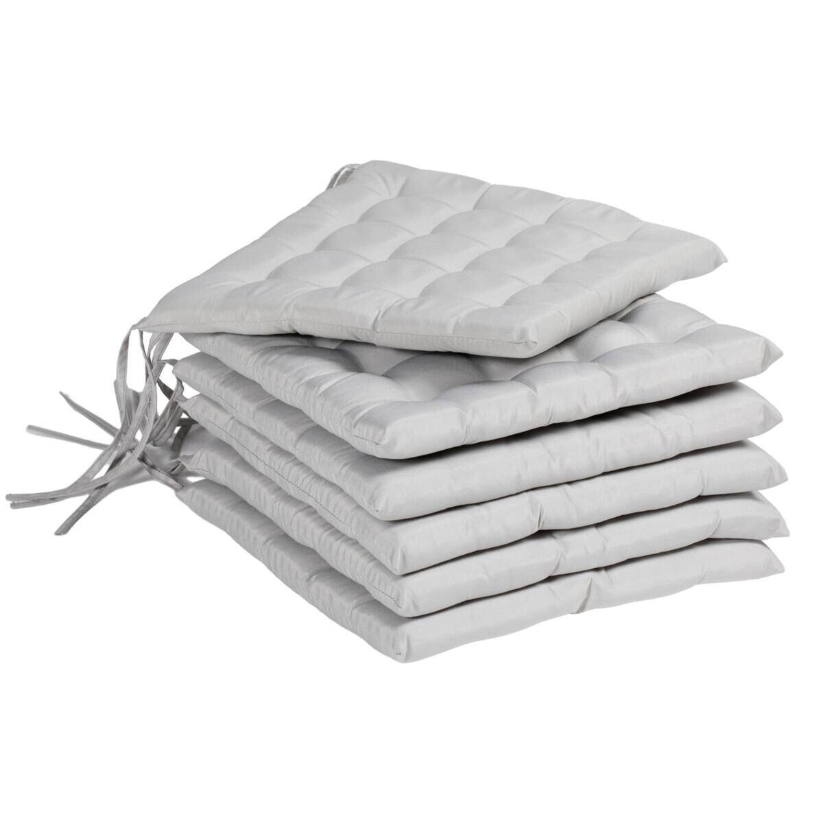 Outsunny Auflagen 6er-Set hellgrau Polyester B/H/L: ca. 40x4x40 cm