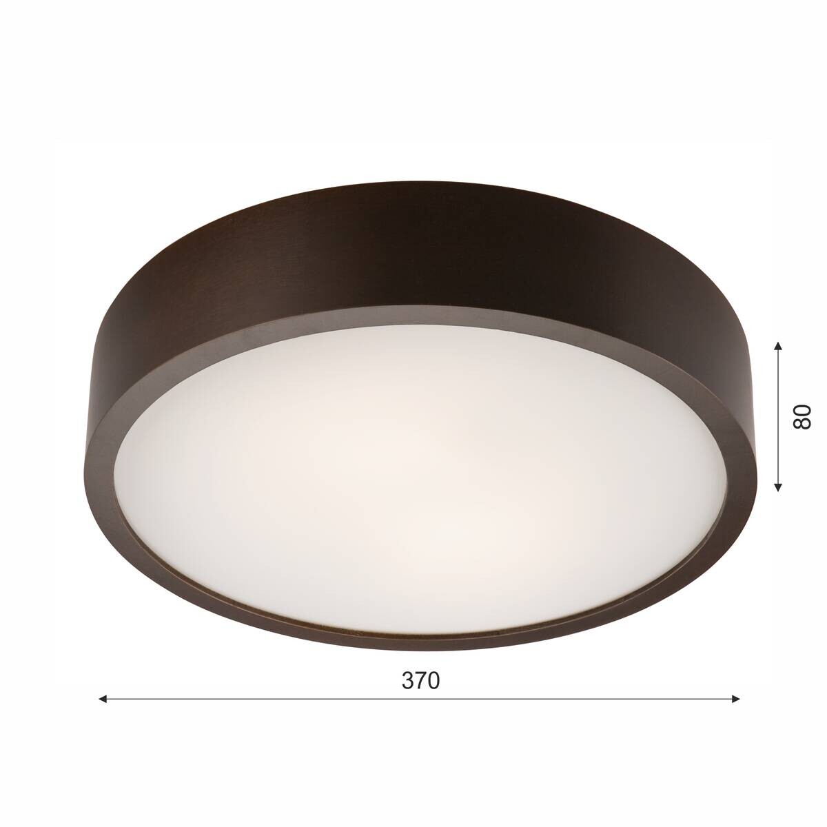 Lamkur Deckenleuchte dunkelbraun Glas Holz B/H/L: ca. 38,5x12x38,5 cm 2 Brennstellen