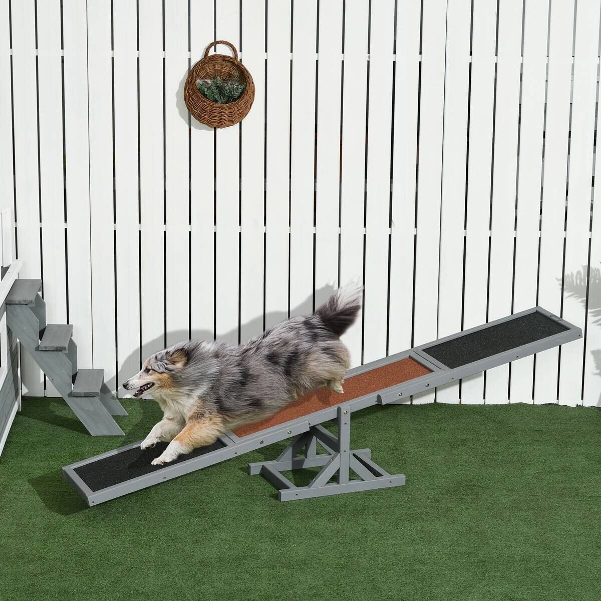 PawHut Hunde-Zubehör grau Polypropylen B/H/L: ca. 30x180x30 cm