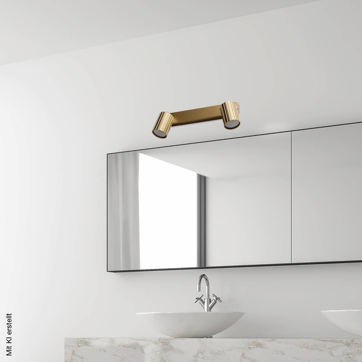 Lamkur Strahler Prisma gold Stahl B/H/L: ca. 6,5x16,5x30 cm 2 Brennstellen