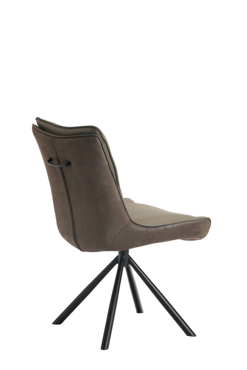 Drehstuhl grau braun Leder Stoff B/H/T: ca. 57x92x69 cm