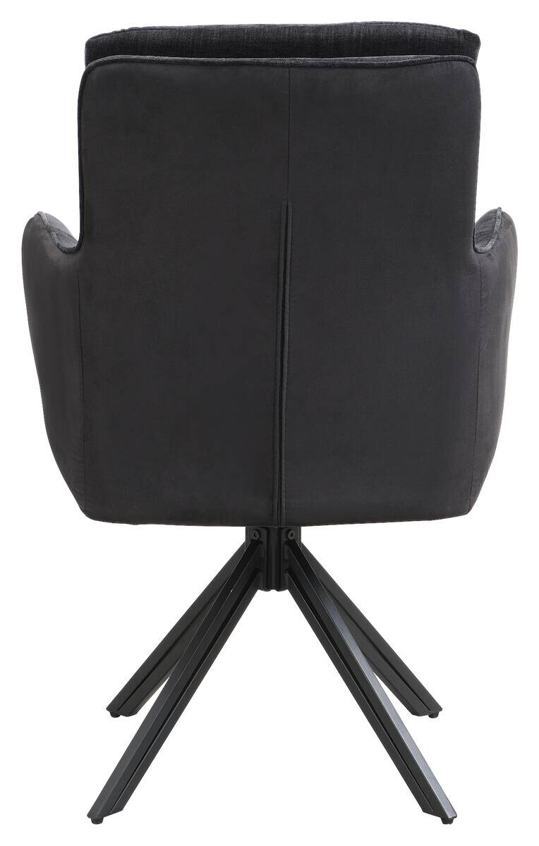 Stuhl TINO, 2er-Set schwarz Metall Microfaser B/H/T: ca. 62x94x70 cm