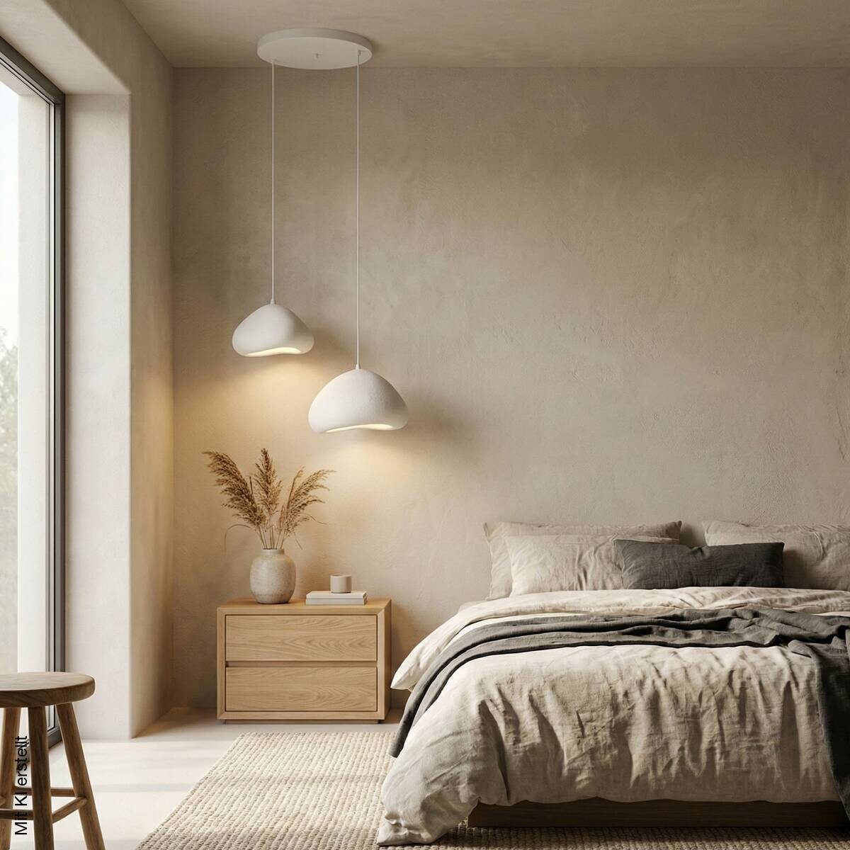 Opviq Pendelleuchte weiß B/H/T: ca. 70x115x70 cm E27 2 Brennstellen