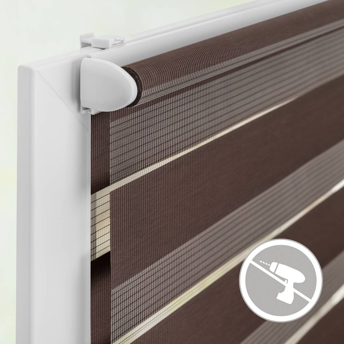 LICHTBLICK Doppelrollo Duo dunkelbraun B/L: ca. 50x150 cm