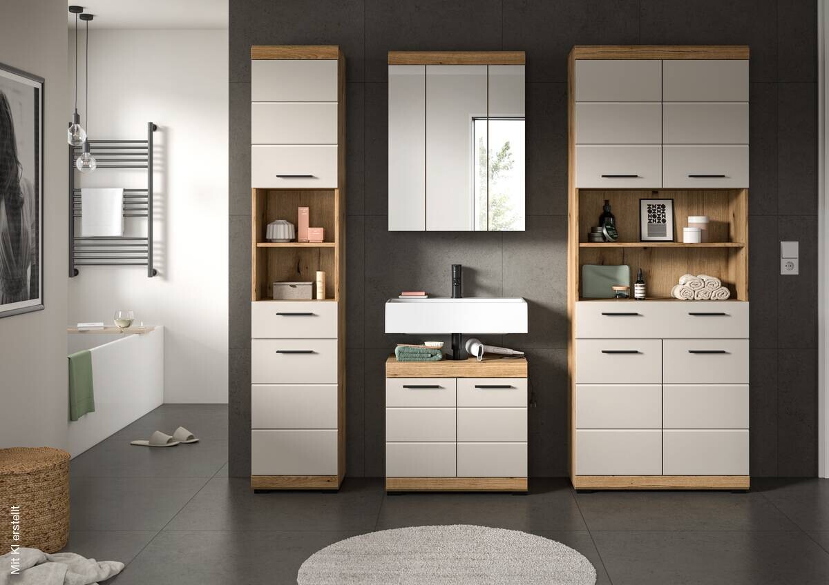 Badezimmer-Set Scout Evoke Oak Nachbildung Kaschmirgrau Nachbildung B/H/T: ca. 201x191x34 cm