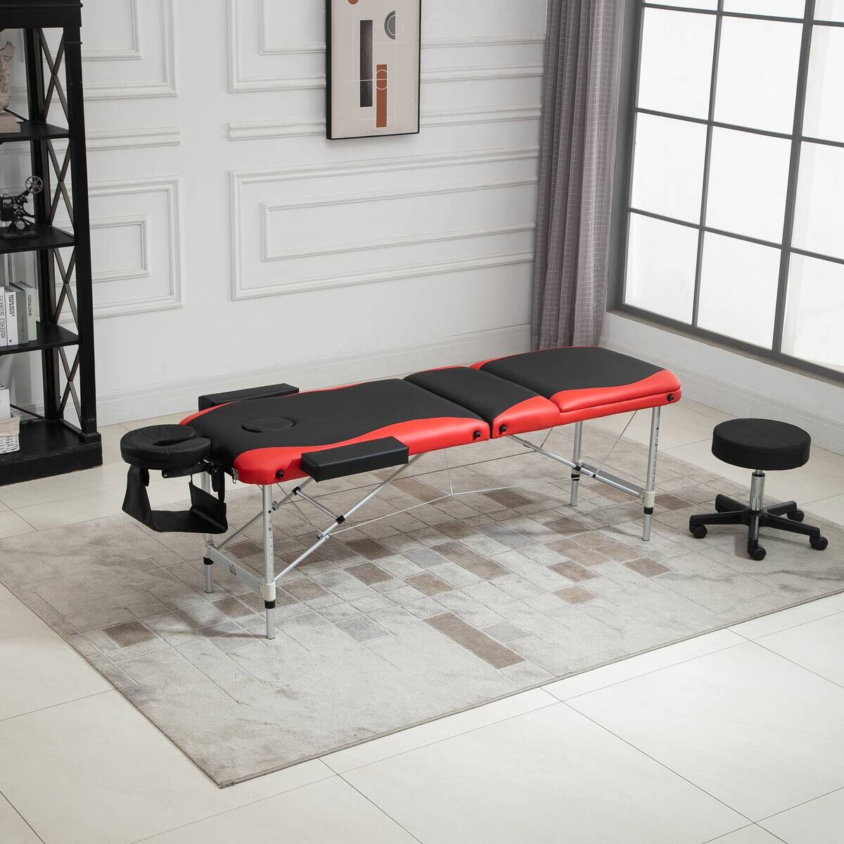 HOMCOM Massageliege rot PVC B/H/L: ca. 60x215x84 cm