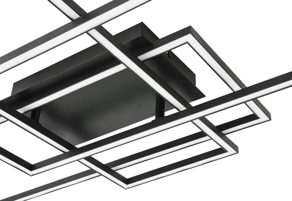 Deckenleuchte schwarz Kunststoff Metall B/H/L: ca. 42x10x103 cm