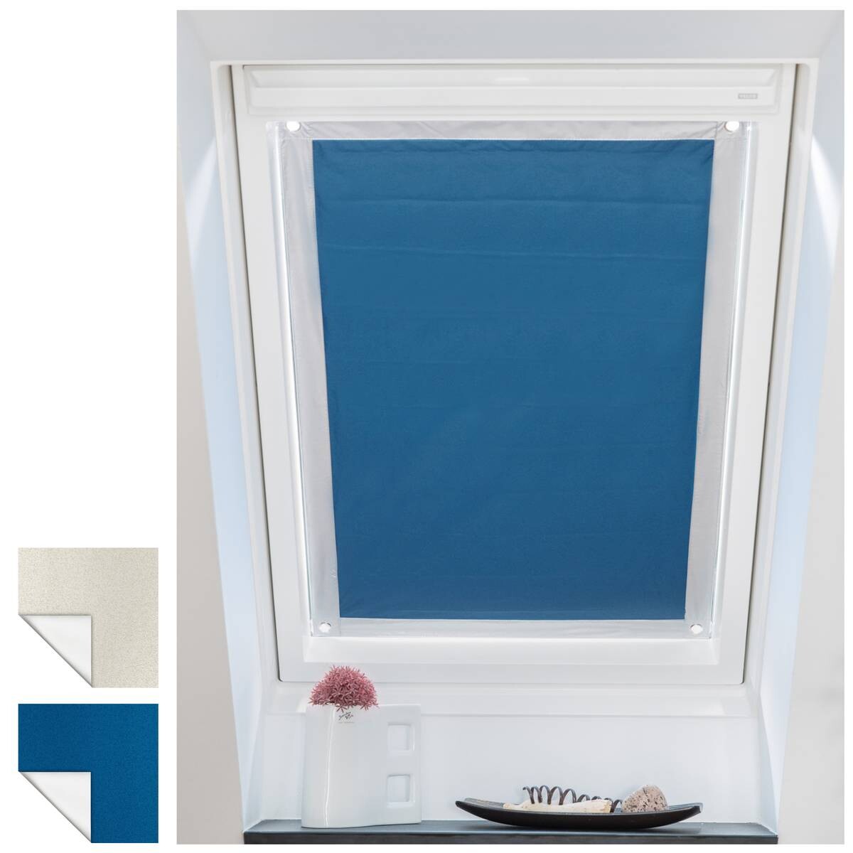 LICHTBLICK Dachfenster-Sonnenschutz blau B/L: ca. 59x91,5 cm