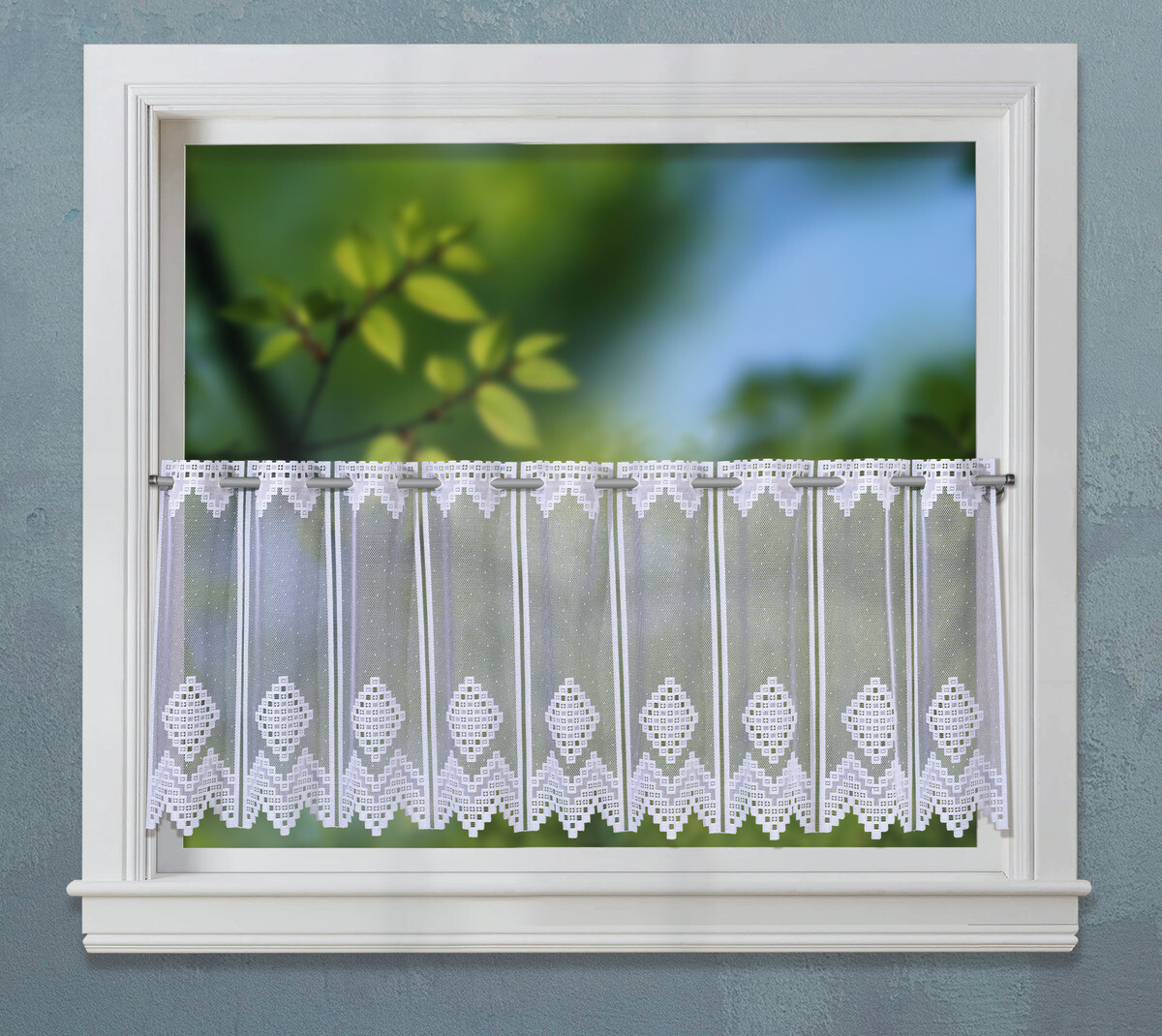 POCOline Scheibengardine Liebitz weiß B/L: ca. 140x45 cm