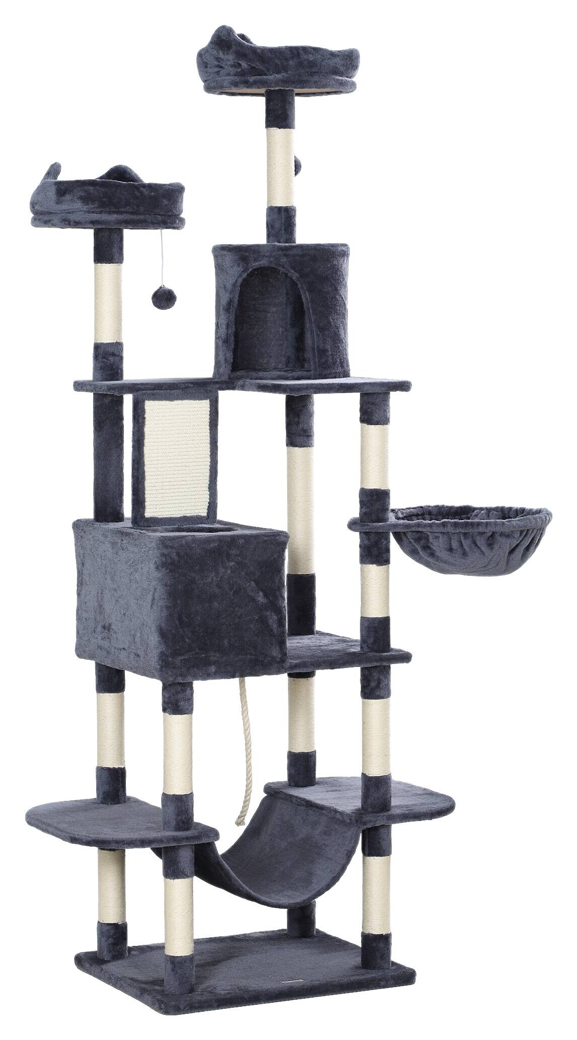 PawHut Kratzbaum dunkelgrau Polyester B/H/L: ca. 50x206x60 cm