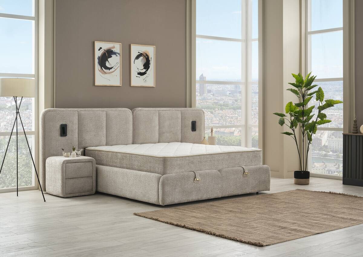 Polsterbett Mando beige Liegefläche B/L: ca. 180x200 cm