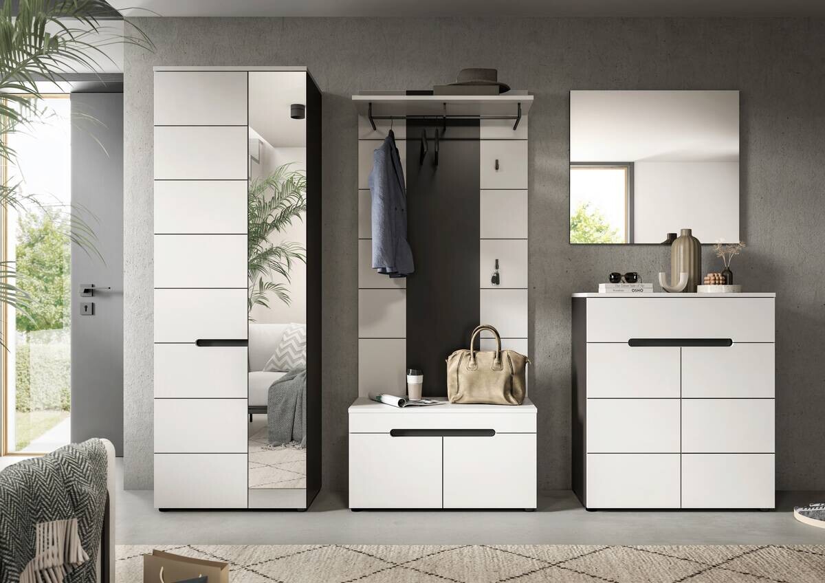 Garderobe Canu basaltgrau Nachbildung weiß B/H/T: ca. 255x190x37 cm