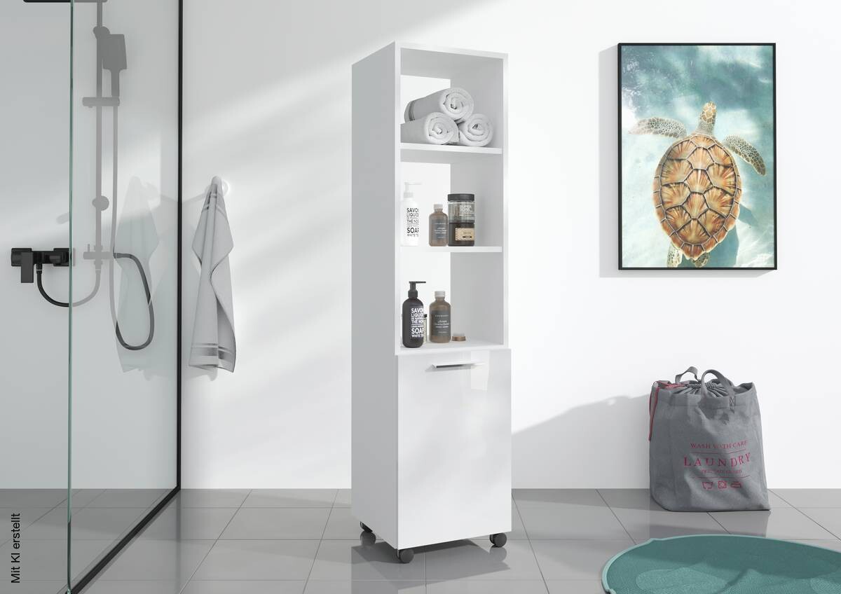 Rollregal Air weiß B/H/T: ca. 35x140x33 cm