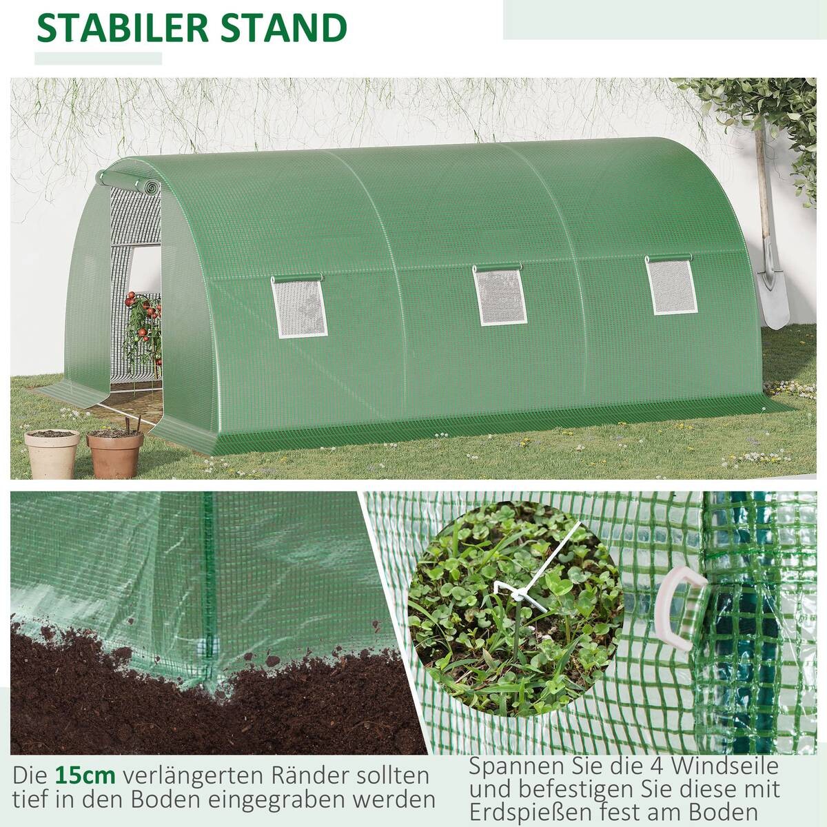 Outsunny Gewächshaus B/H/L: ca. 300x200x450 cm