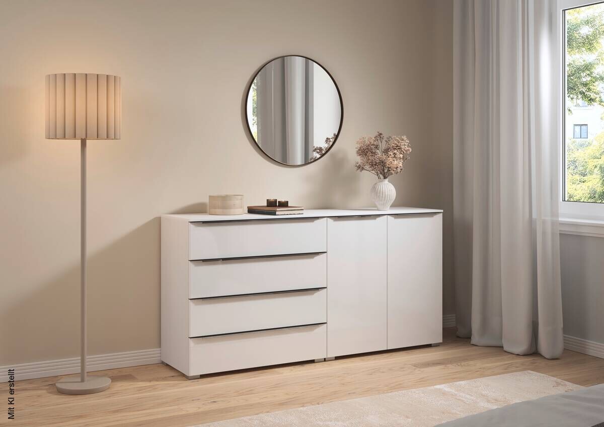 Kommode Aldono Deluxe Alpinweiß B/H/T: ca. 160x81x42 cm