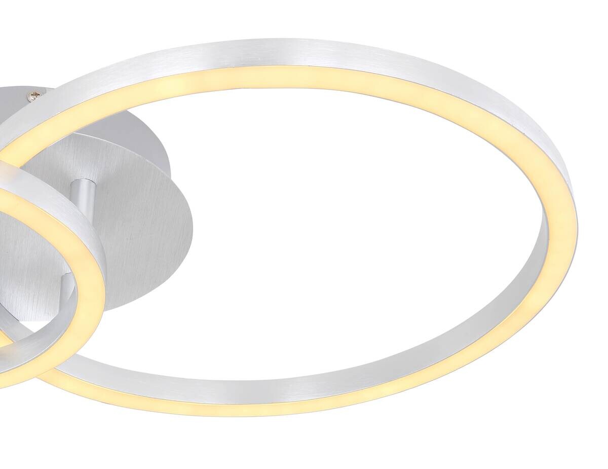 GLOBO LED-Deckenleuchte Alu Opal Acryl Aluminium B/H/L: ca. 30x7,5x42 cm 1 Brennstellen