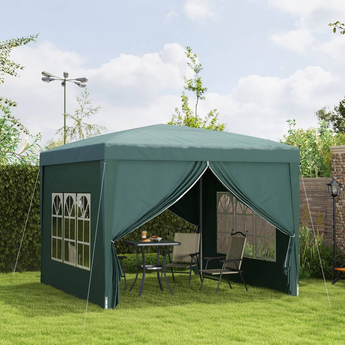 Outsunny Pavillon grün Polyester B/H/L: ca. 2,95x2,58x2,95 cm