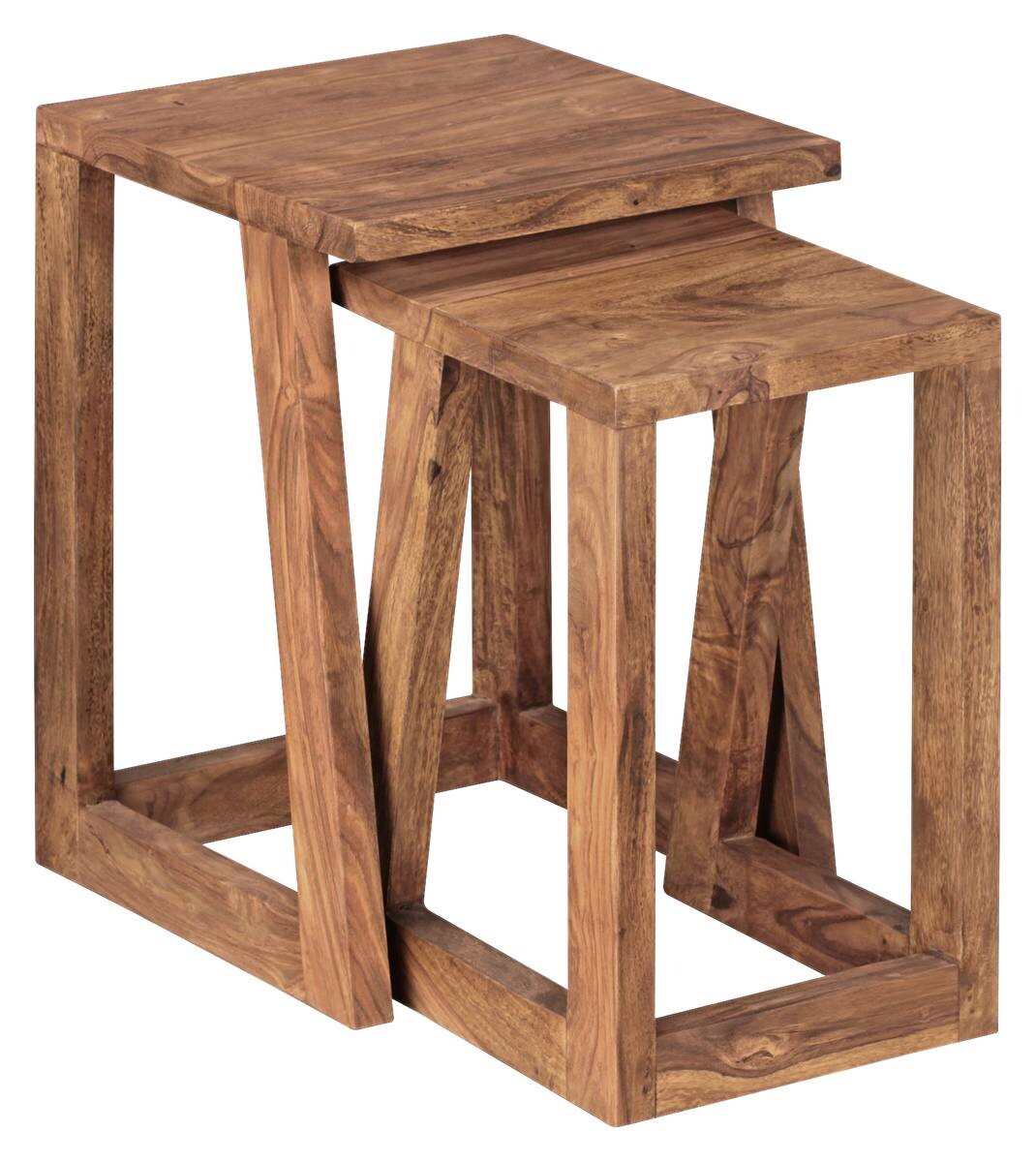 Beistelltisch 2er-Set natur Echtholz