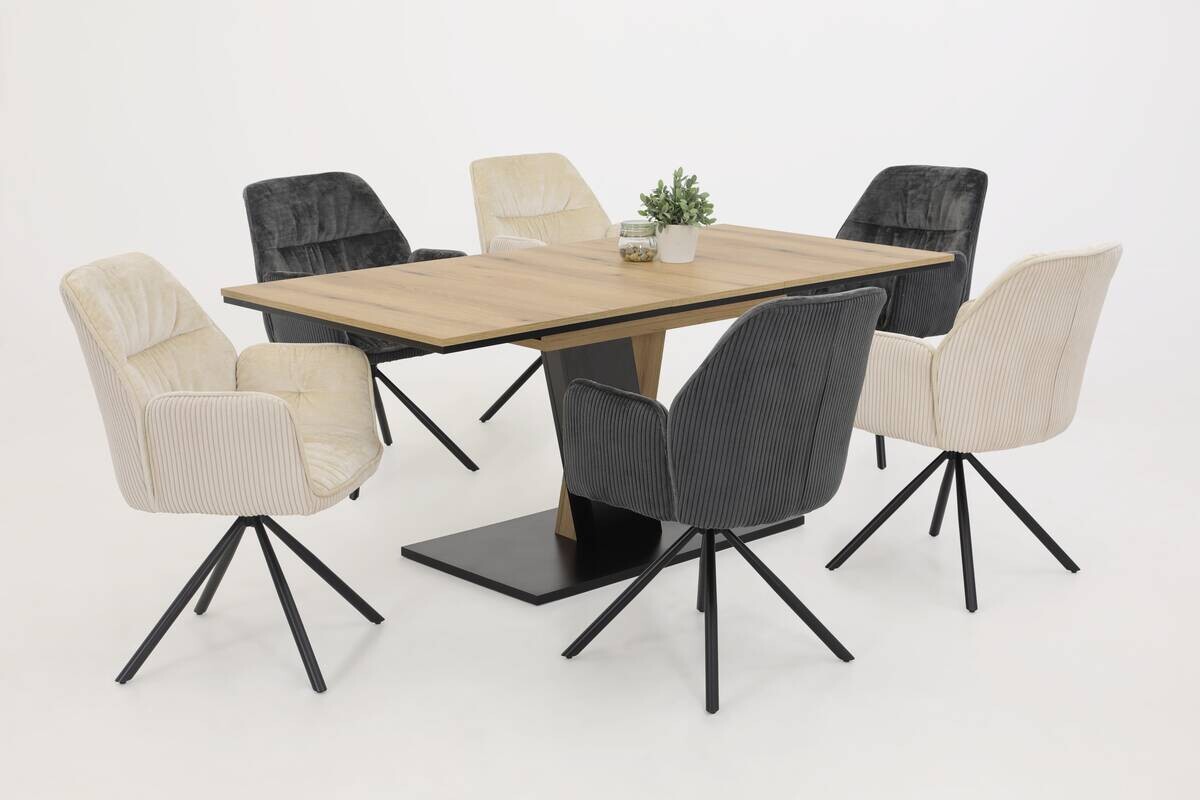 Sessel Amira, 2er-Set anthrazit B/H/T: ca. 56x89x61 cm