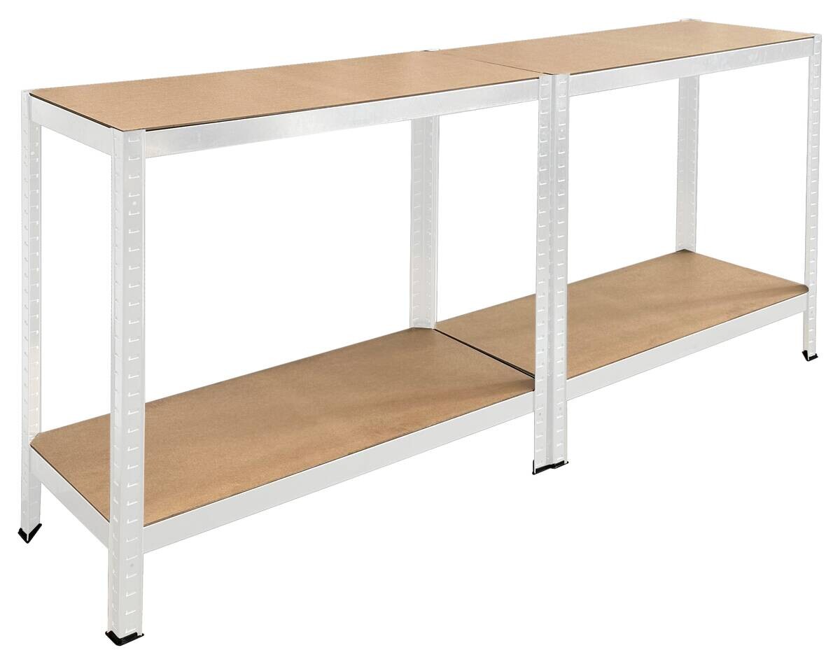 Schwerlaststeckregal weiß B/H/T: ca. 75x150x30 cm