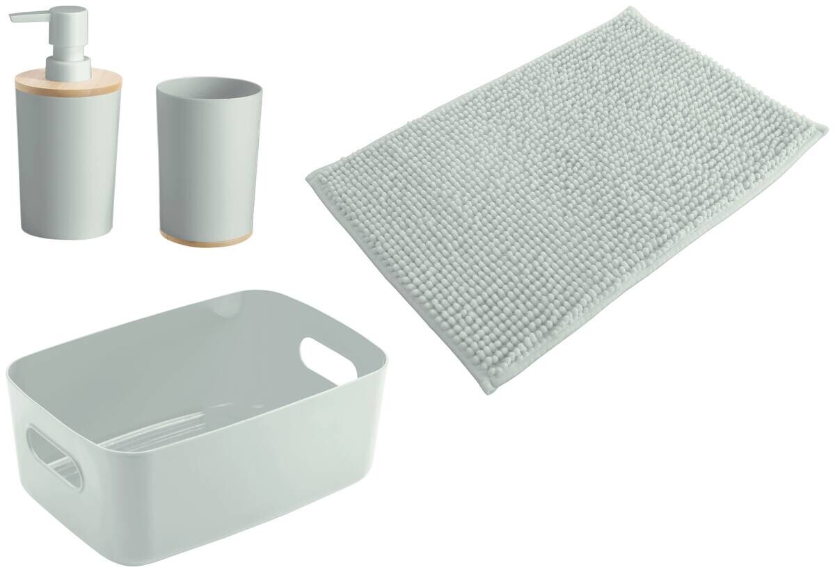 Sensation Bad-Set salbei natur Kunststoff Bambus