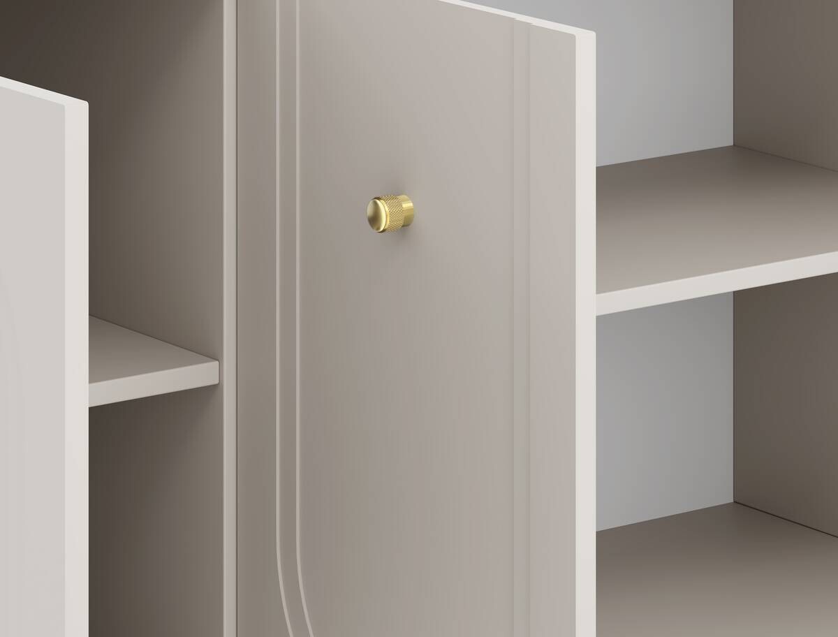 Kommode MAZOMA Eiche Kaschmirgrau Nachbildung gold Optik B/H/T: ca. 154x82x39 cm