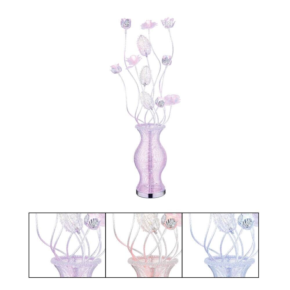 GLOBO LED-Tischleuchte FLORIELLE silber Aluminium Kunststoff H/D: ca. 88x29 cm 1 Brennstellen
