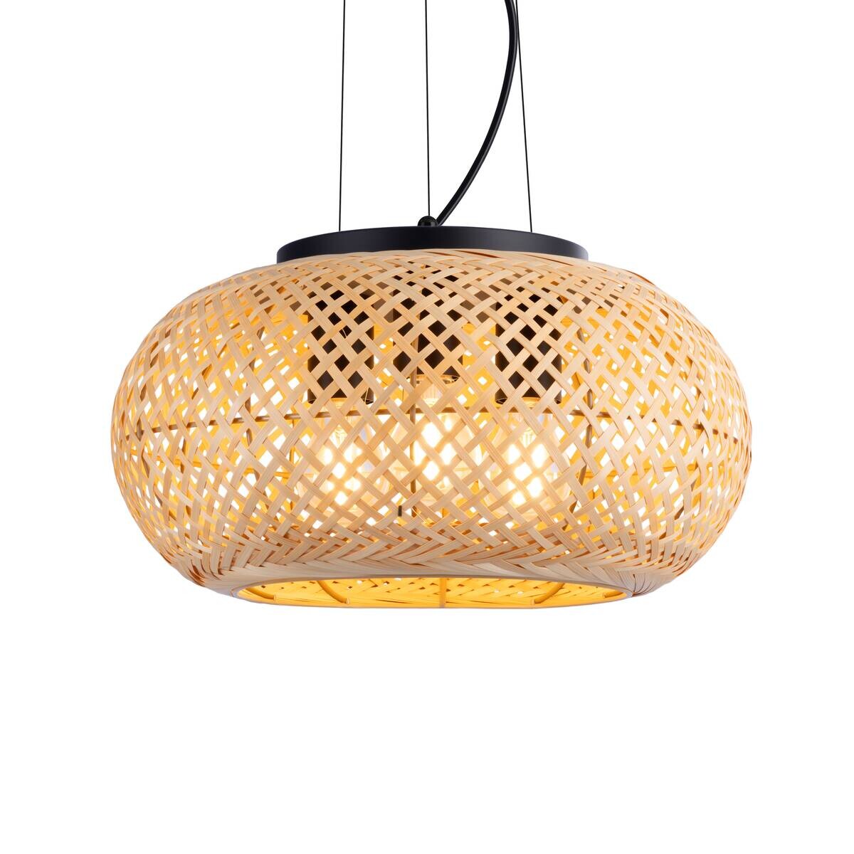 Pendelleuchte natur Bambus H/D: ca. 120x40 cm E27 3 Brennstellen