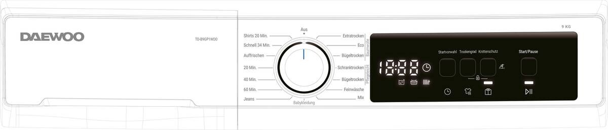 Daewoo Wärmepumpentrockner TD-B9GP1WD0-DE