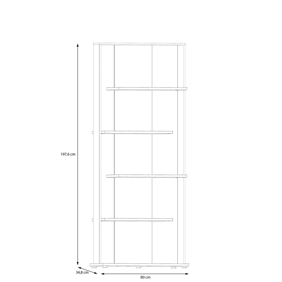 Regal Eiche Artisan Nachbildung schwarz B/H/T: ca. 80x198x35 cm