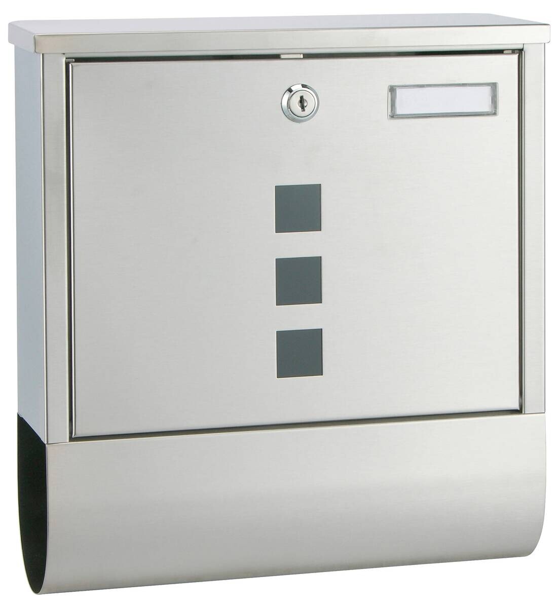Briefkasten Edelstahl B/T/L: ca. 30,5x9,6x33,5 cm