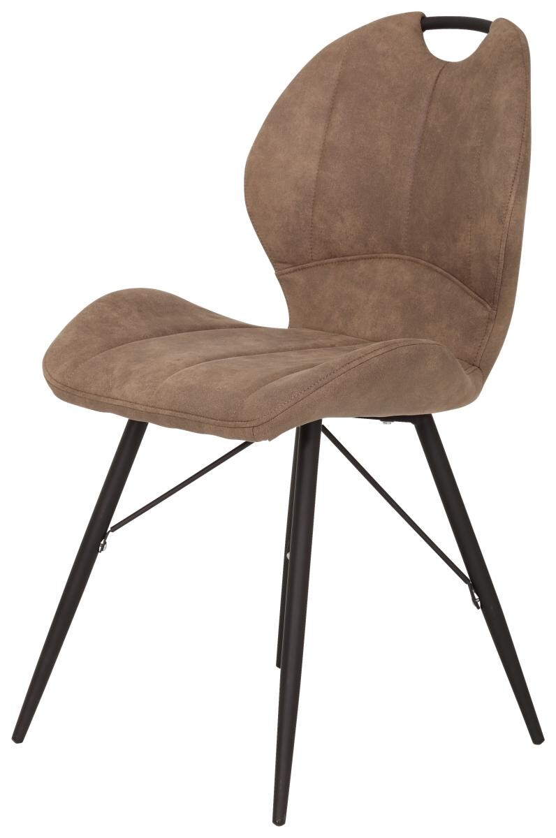 Stuhl Kate 2er Set braun Schlamm Microfaser B/H/T: ca. 50x86x56 cm