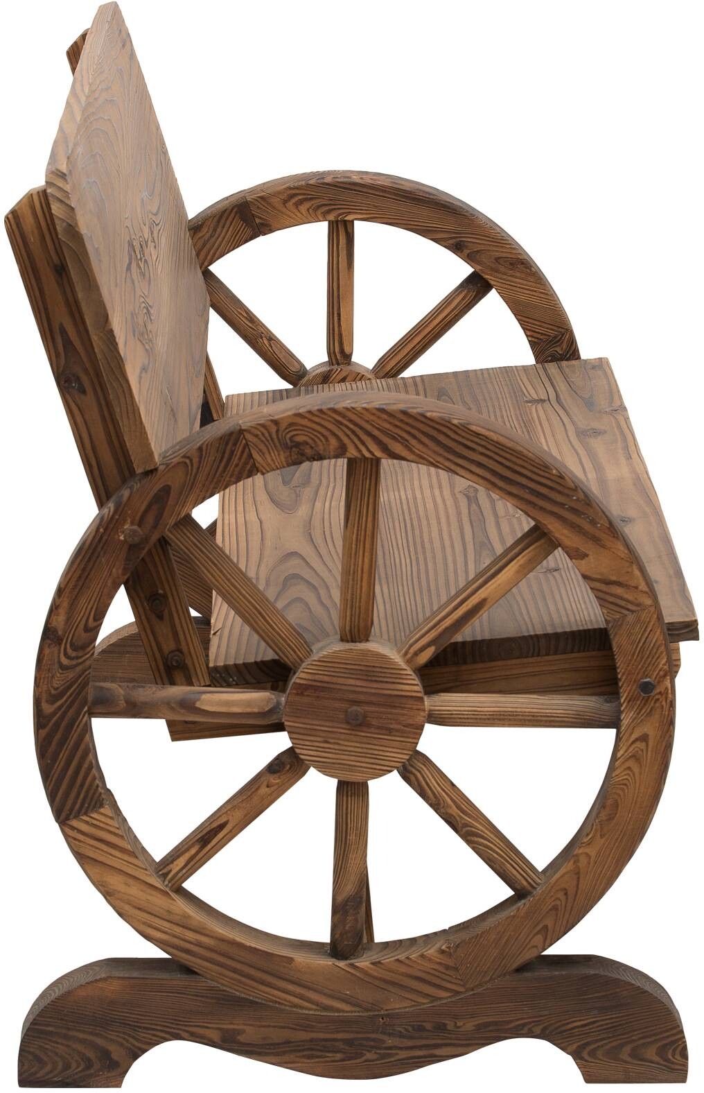 Outsunny Gartenbank dunkelbraun Holz B/H/T: ca. 114x80x58 cm