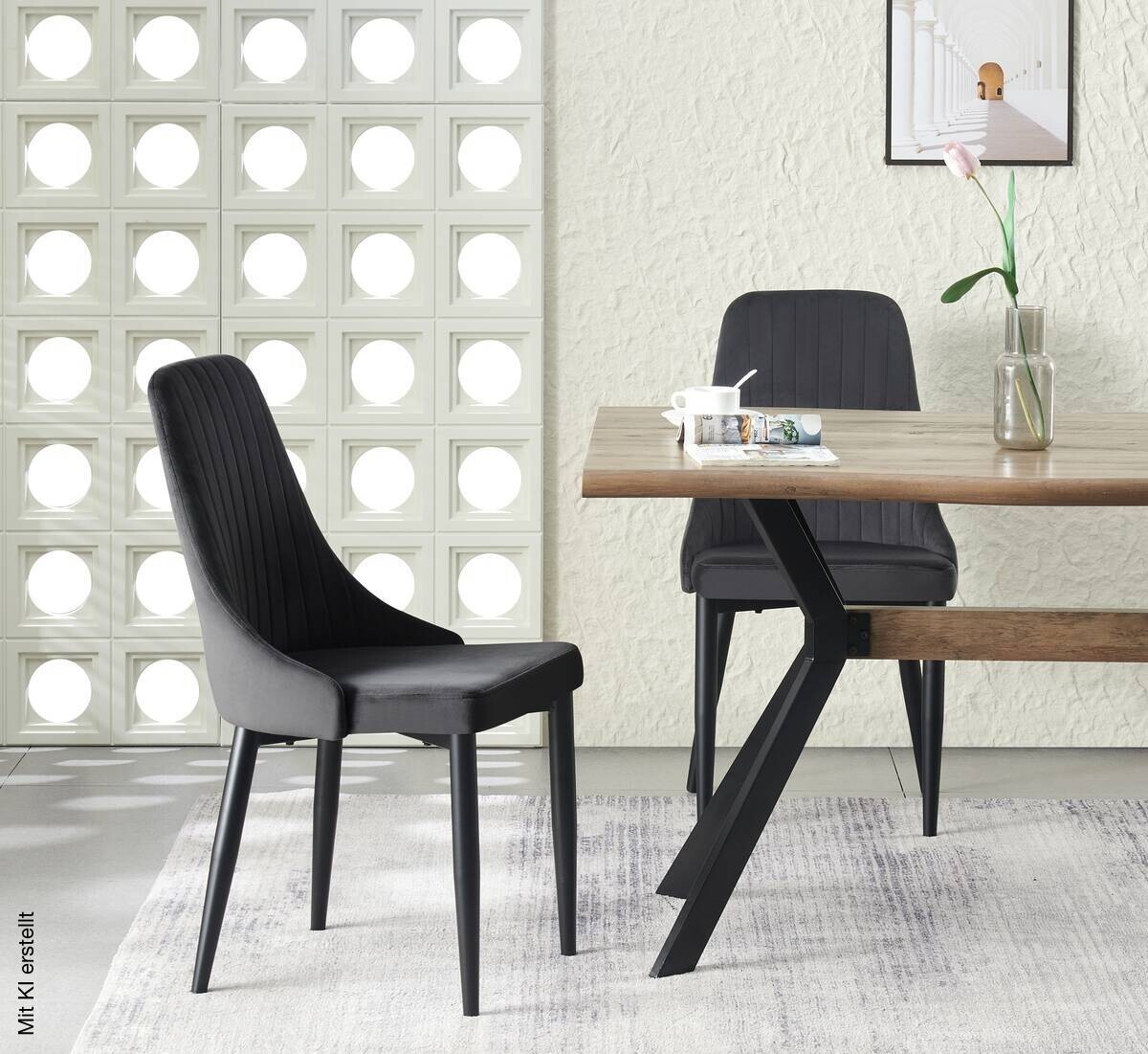 Stuhl CLAUDIA, 2er Set anthrazit B/H/T: ca. 44x88x58 cm