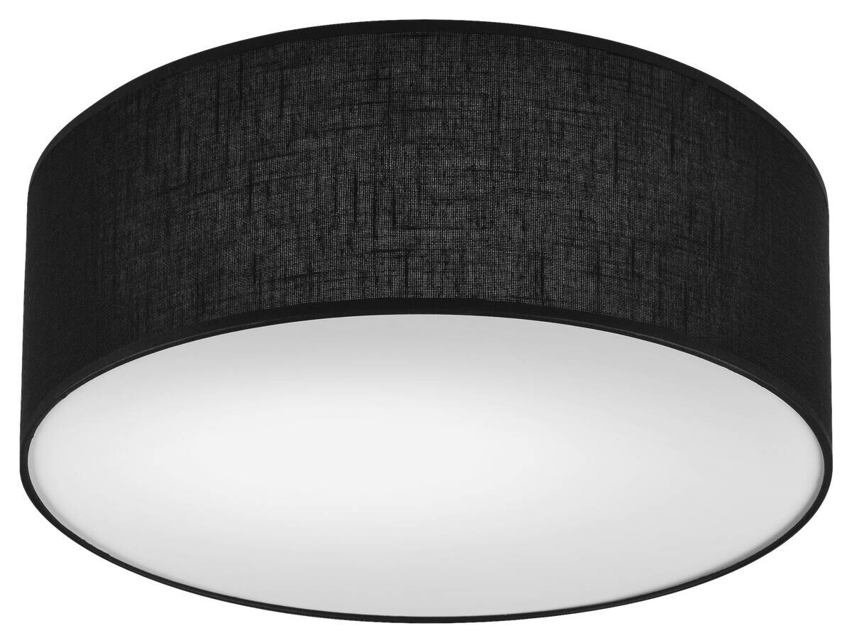 Lamkur Deckenleuchte VIVIAN 48444 schwarz Kunststoff PVC Textil H/L: ca. 13x35 cm E27 1 Brennstellen