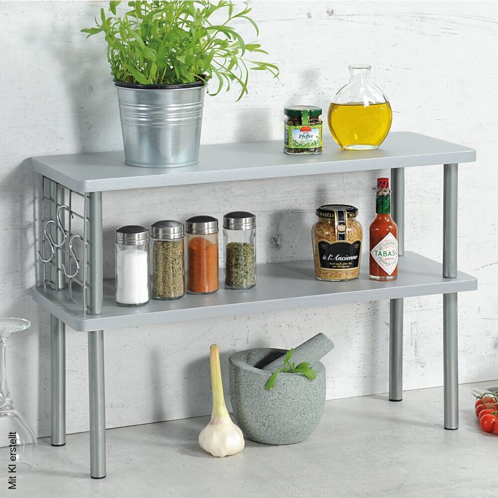 Kesper Küchenregal grau Metall B/H/L: ca. 20x38x55 cm