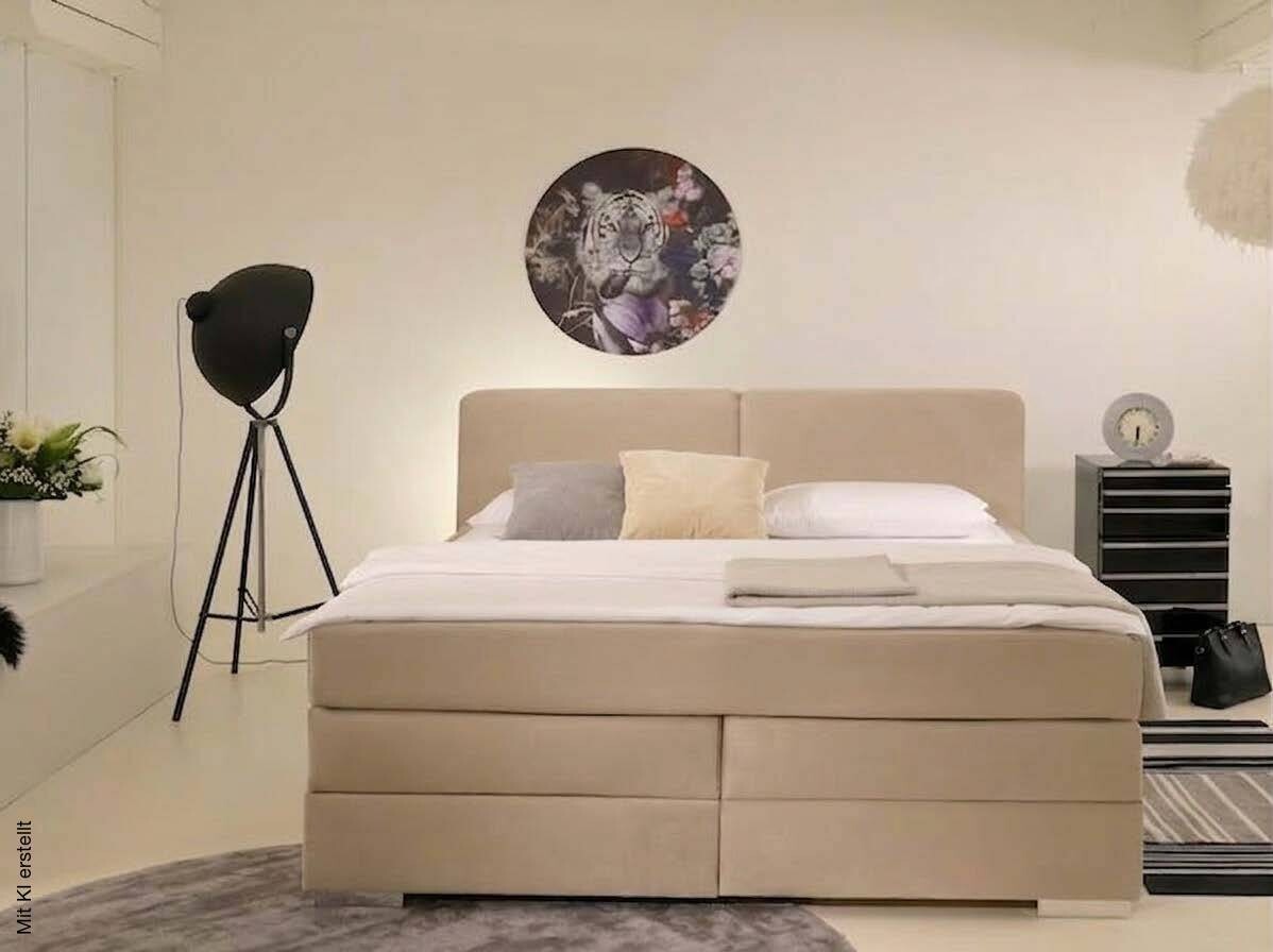 Boxspringbett Happy creme Liegefläche B/L: ca. 160x200 cm