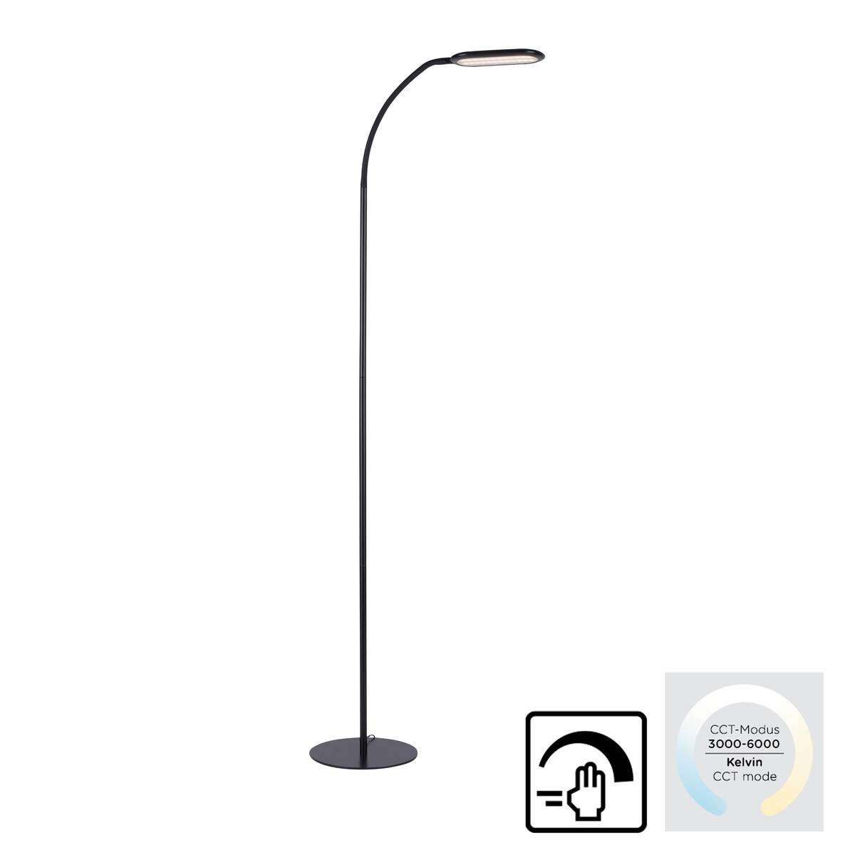 Just Light Stehlampe KELLY 14406-18 schwarz Kunststoff B/H/T: ca. 63x175x63 cm 1 Brennstellen