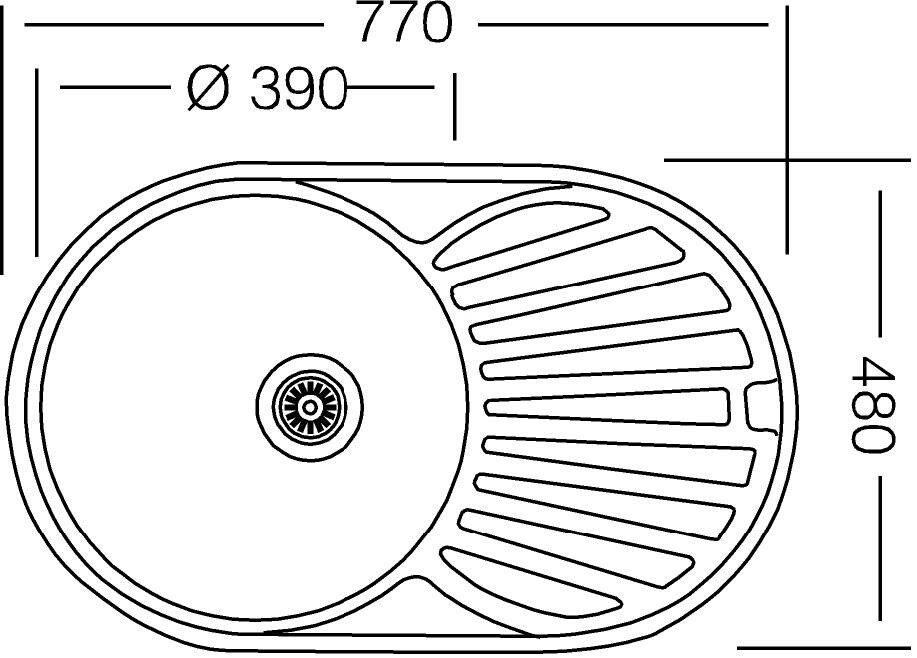 Respekta Einbauspüle Cansas 77 x 48 Edelstahl B/H/T: ca. 86x20x50 cm