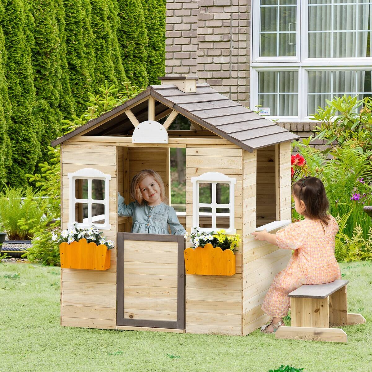 Outsunny Outdoor-Spielzeug grau B/H/L: ca. 94x113x134,5 cm